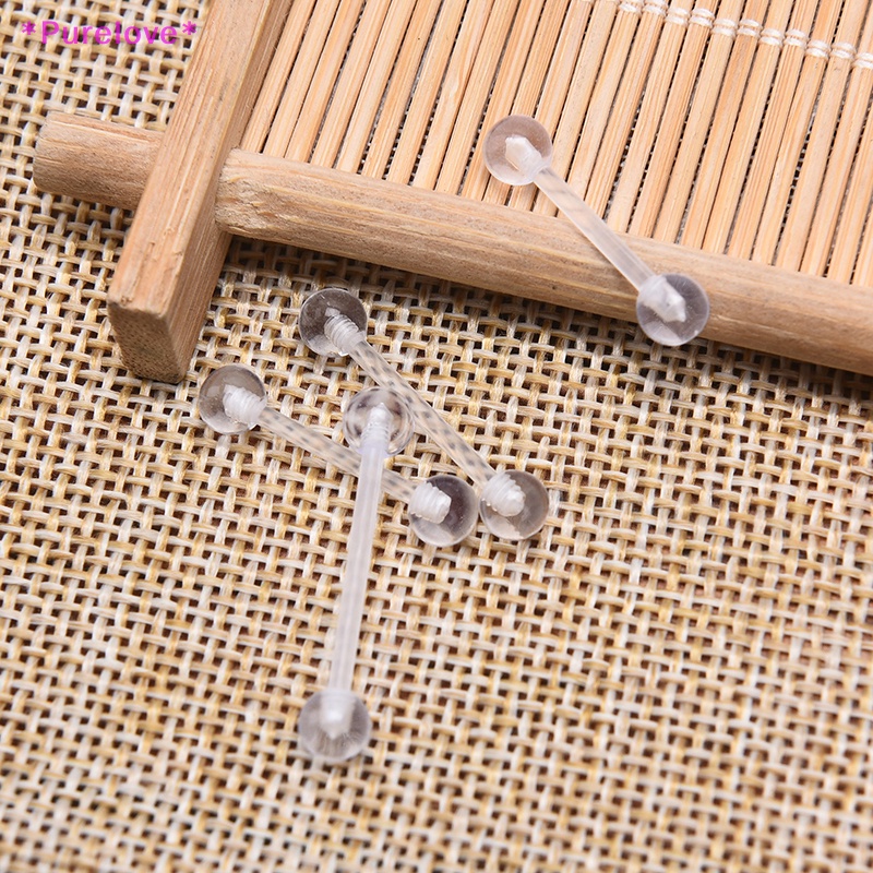 Set 10 Khuyên Lưỡi Chất Liệu Acrylic Mềm Trong Suốt Thời Trang Cá Tính Mới