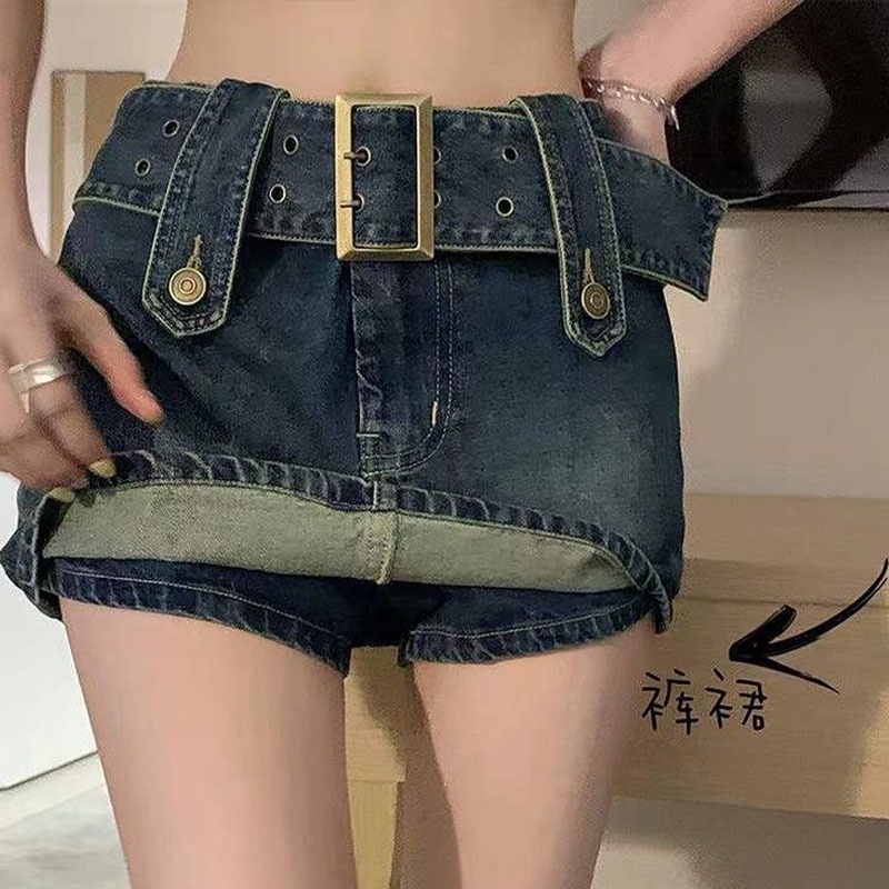 Chân Váy Denim Lưng Cao Phong Cách Hàn Quốc