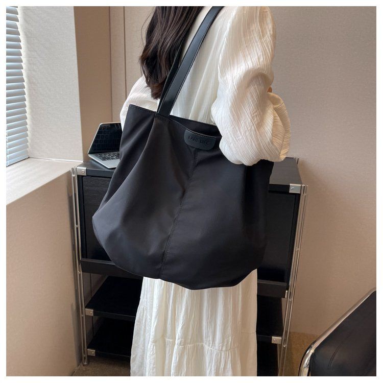Túi Tote Đeo Vai Bằng Vải Bạt Sức Chứa Lớn 34X33CM Cho Nữ