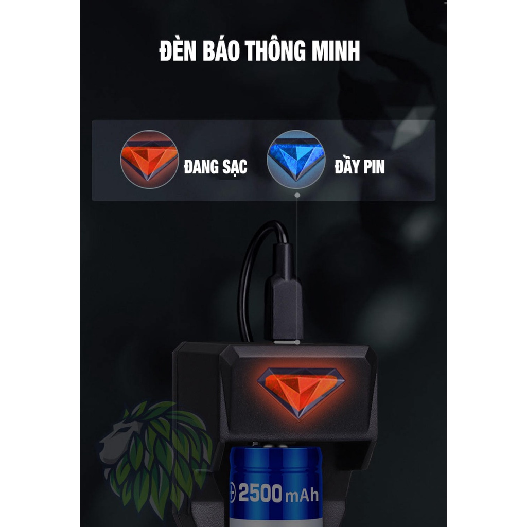 Bộ Sạc Pin 18650 26650 21700 16340 CR123A 14500 21700 Tự Ngắt 3.7V Doublepow - Bộ Sạc Pin Đa Năng 3.7V UK11 cho đèn pin,