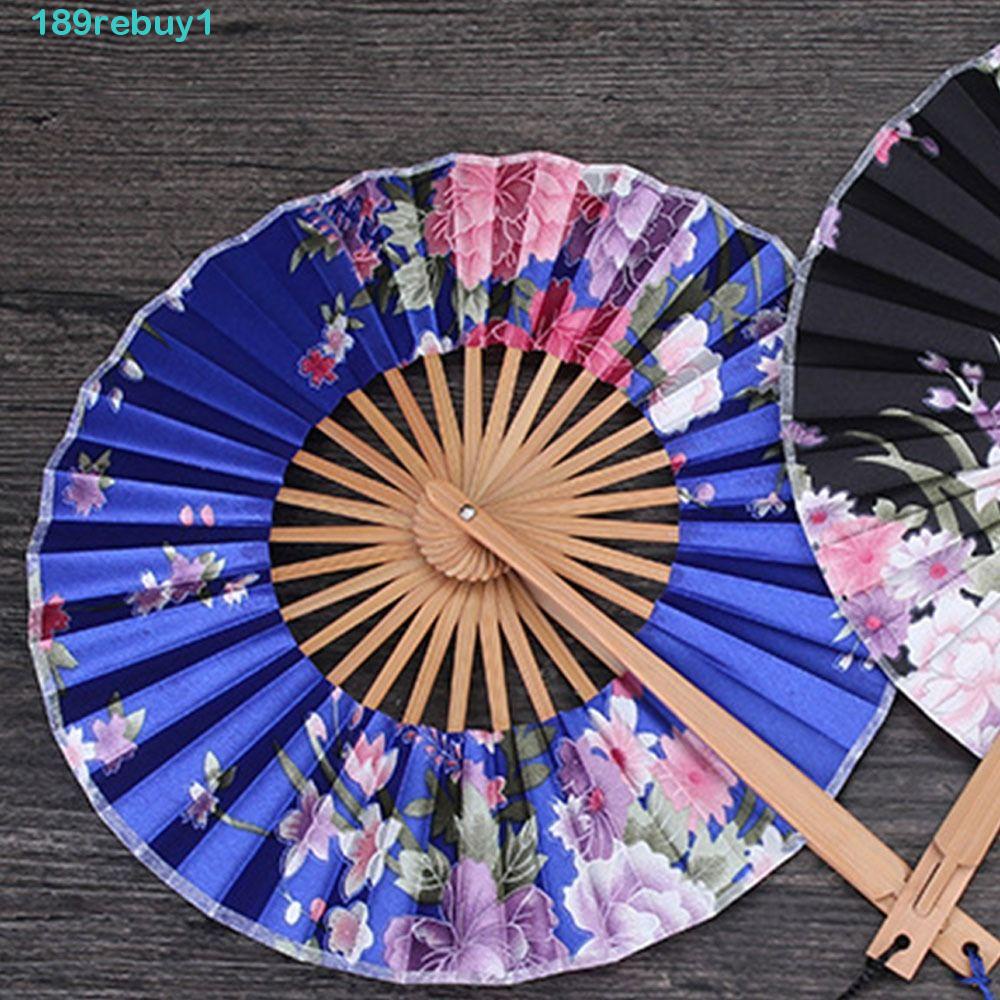 Quạt Gấp Làm Mát Bằng Tre Hình Tròn Sáng Tạo REBUY1 Xoay 360 Độ Trang Trí Nhà Cửa