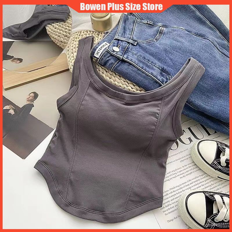 Áo Hai Dây Bằng Cotton Nguyên Chất Có Đệm Ngực Ôm Dáng Hàng Mới Dành Cho Bạn Nữ 40-60kg