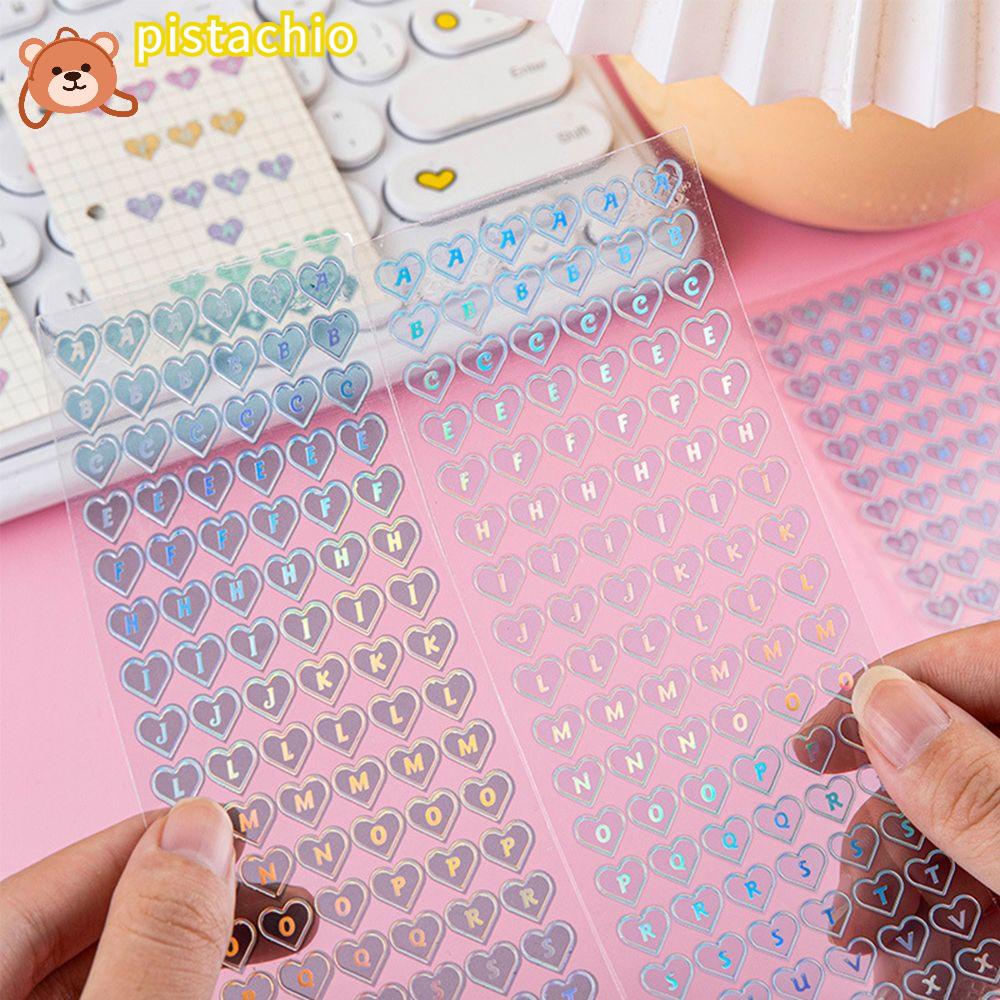 Miếng Dán Trang Trí Sổ Tay Hình Chữ Cái Bằng PVC Màu Laser DIY