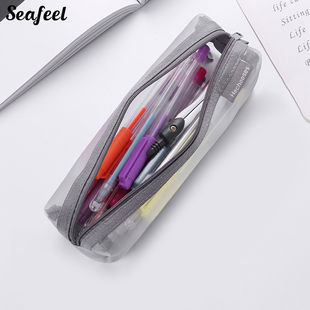 Túi Đựng Bút Dạng Lưới Có Khóa Kéo Siêu Bền Tiện Dụng Cho Văn Phòng