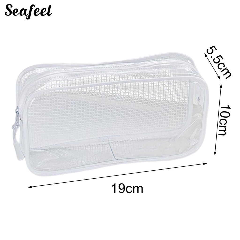 Túi Đựng Bút Trong Suốt Sức Chứa Lớn Có Khóa Kéo Đa Năng