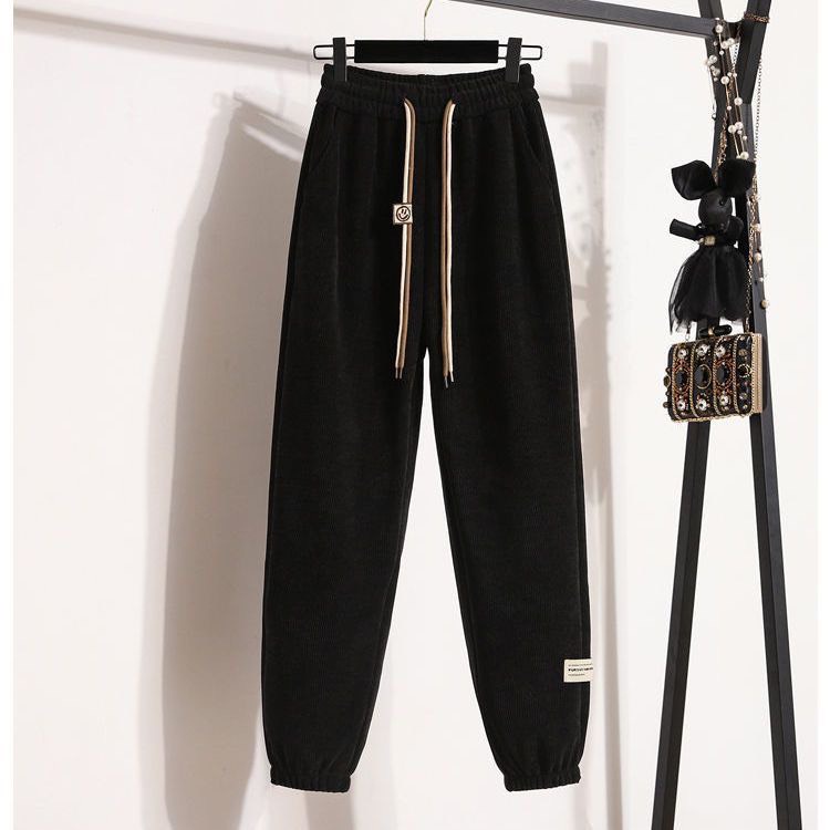 Quần JOGGER Nhung Tăm Mix Dây Bo Gấu Hot New