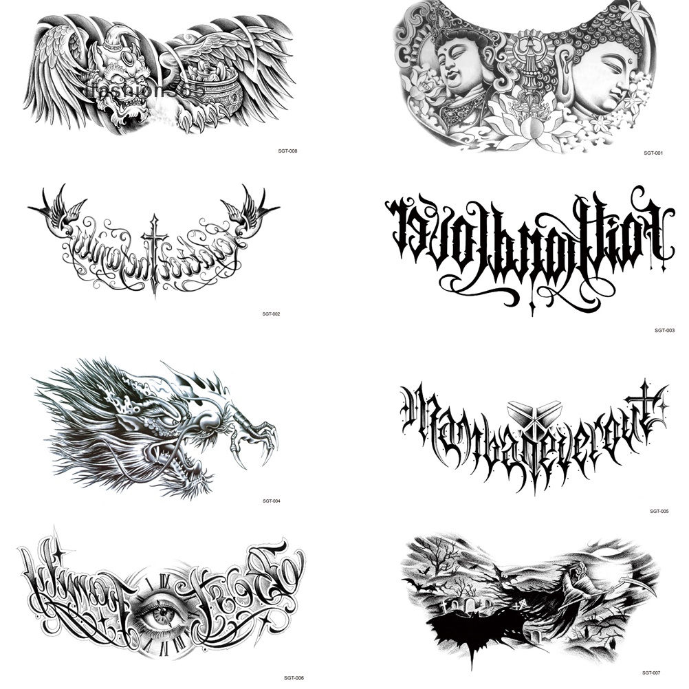 Miếng Dán Hình Xăm Tạm Thời Cỡ Lớn Chống Thấm Nước Thời Trang ifashion365