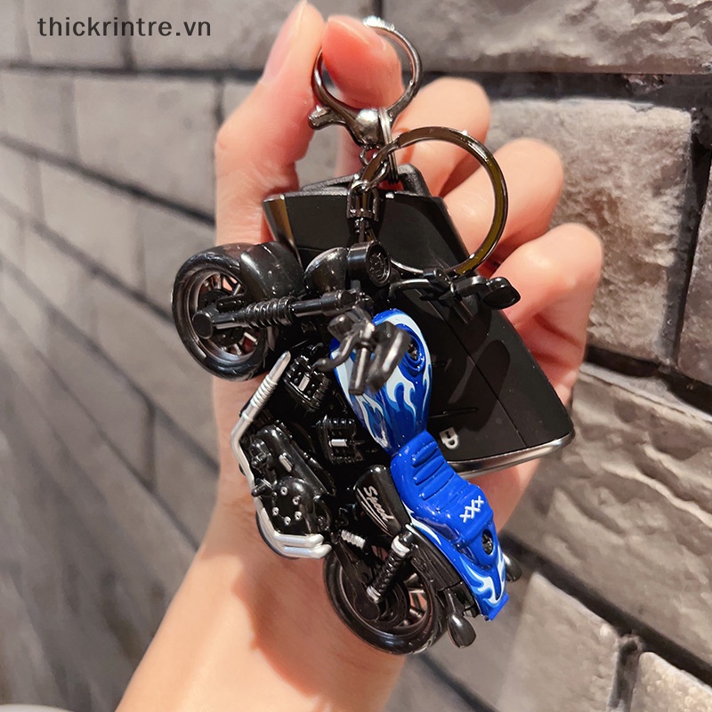 Móc Chìa Khóa Mini Hình Xe Mô Tô Hoạt Hình Phong Cách Hip Hop Sáng Tạo