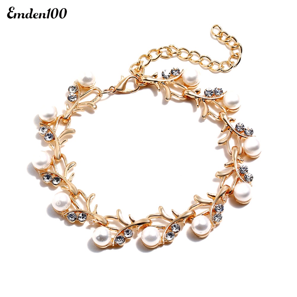 Bộ Trang Sức Đính Ngọc Trai Nhân Tạo Thanh Lịch Cho Nữ