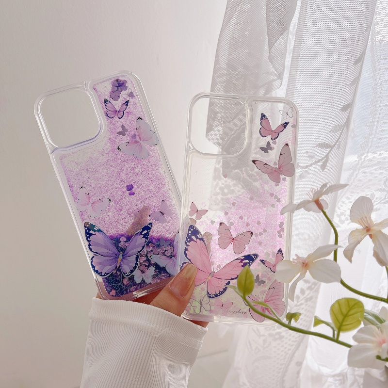 Ốp Điện Thoại Silicon Mềm Trong Suốt Chống Sốc Phối Kim Tuyến Nước Cho iPhone 14 13 12 11 Pro Max 14 Plus