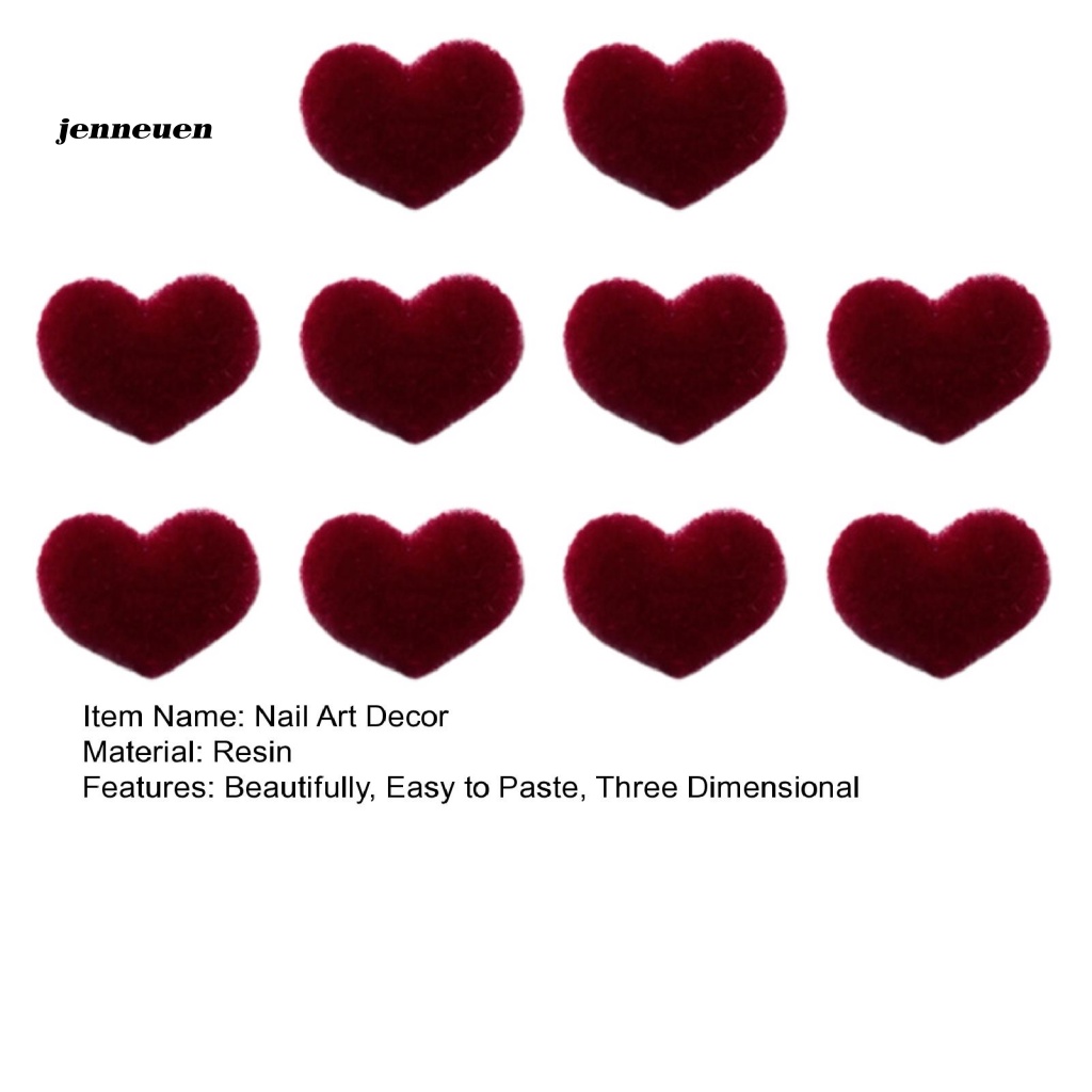 Bộ 20 Phụ Kiện Trang Trí Móng Tay Hình Trái Tim Phẳng Thời Trang Thu Đông