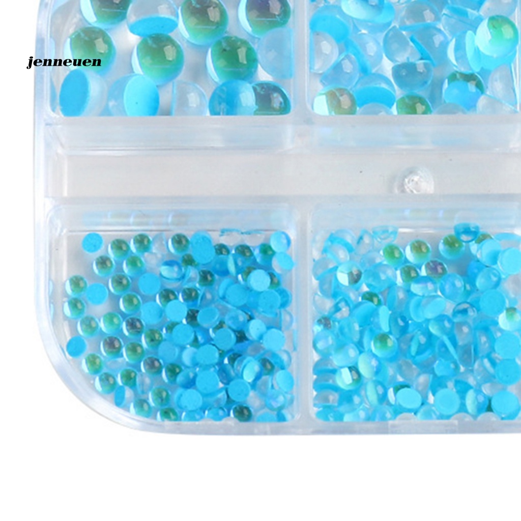 Hộp 6 Ngăn Đựng Hạt Cườm Resin Cực Quang Chuyên Dụng Cho Trang Trí Móng Tay