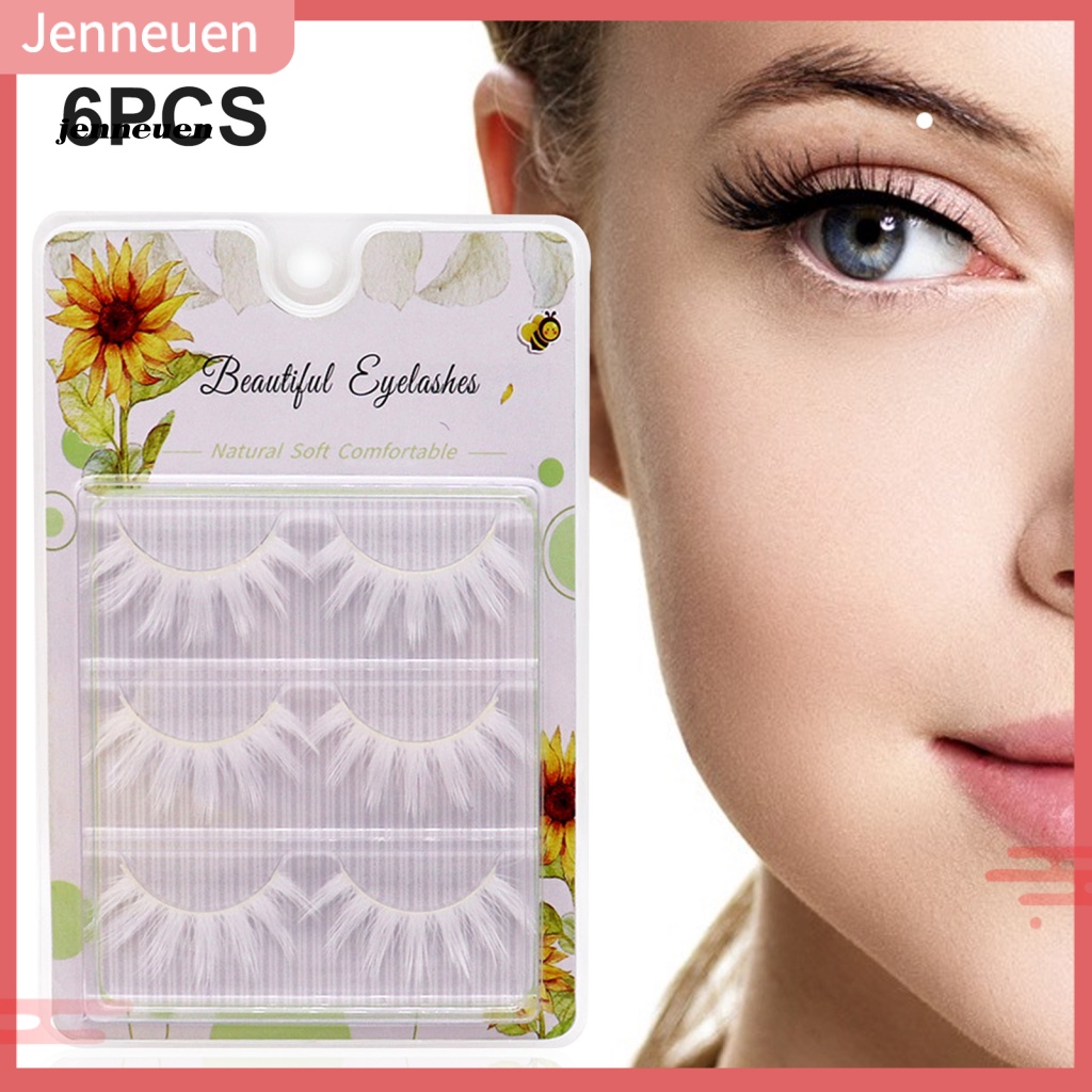 Bộ 6 Lông Mi Giả Màu Trắng Dùng Trang Điểm Hóa Trang