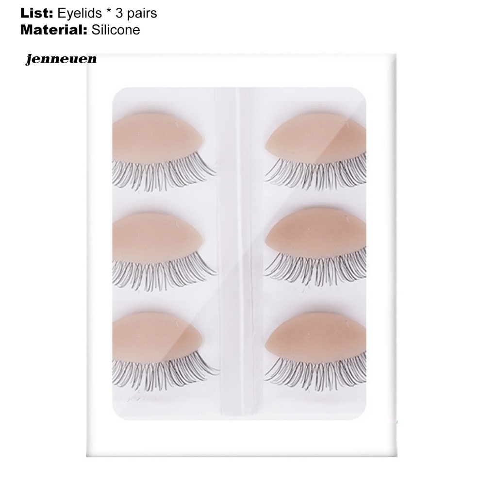 Set 3 Cặp Mô Hình Đầu Ma Nơ Canh Trọng Lượng Nhẹ Hỗ Trợ Luyện Tập Trang Điểm Lông Mi