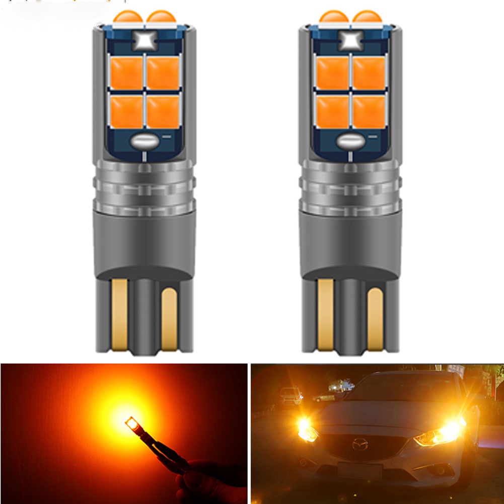 Set 2 Đèn LED T10 W5W 168 194 Ánh Sáng Cam Siêu Sáng Dành Cho Ô Tô