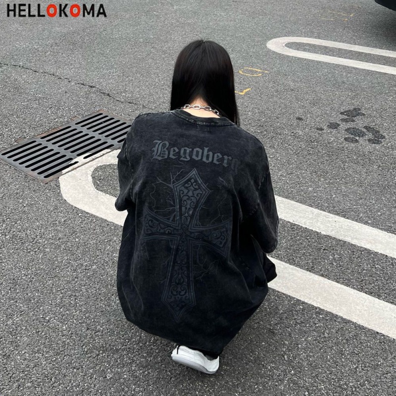 Áo Thun Ngắn Tay oversize In Họa Tiết Retro Cá Tính Dành Cho Nam Và Nữ