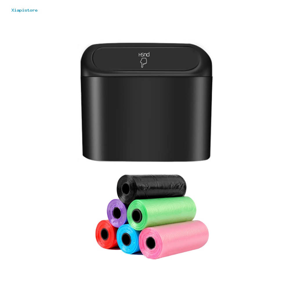 Thùng Rác Nắp Lật Dạng Kẹp Màu Đen Đa Năng Tháo Rời Được Tiện Lợi Dành Cho Ô Tô