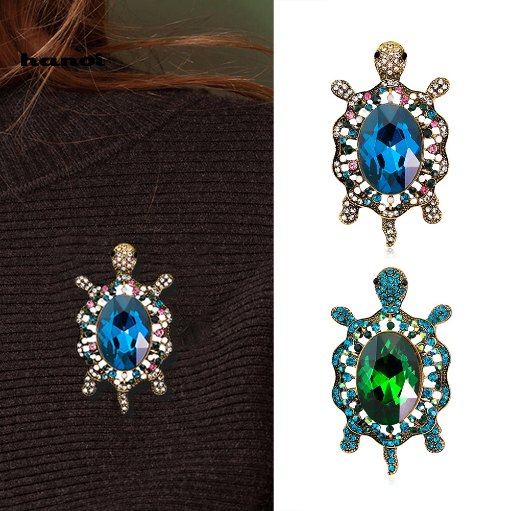 Ghim Cài Áo Hình Rùa Hoạt Hình Đính Đá Nhân Tạo Thời Trang