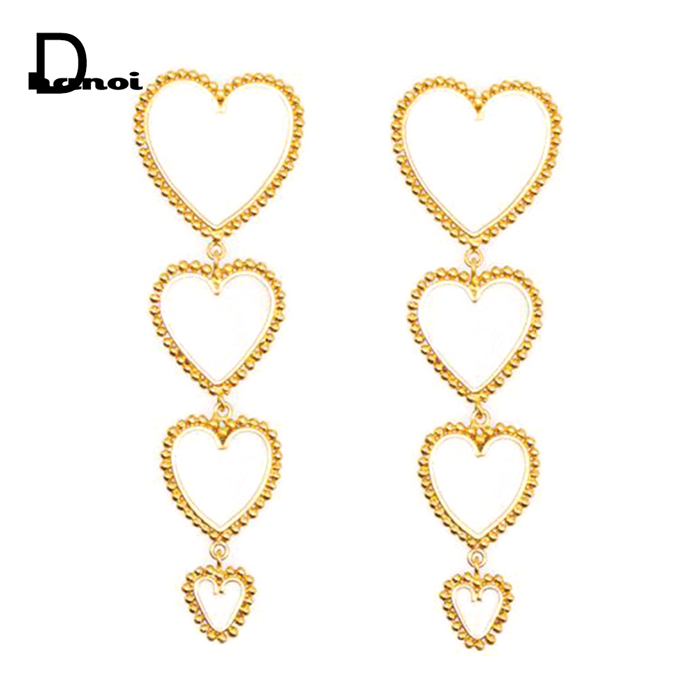 Khuyên Tai Nữ Dáng Dài Hình Trái Tim Thời Trang
