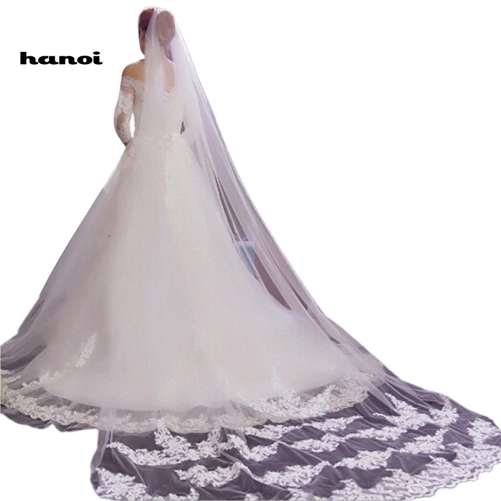 Mạng Che Mặt Một Lớp 300CM Kèm Lược Cài Tóc Cho Cô Dâu Ngày Cưới