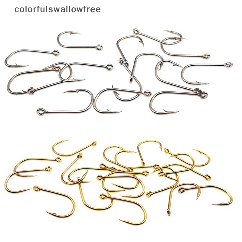 Bộ 100 Móc Câu Cá Bằng Thép Cacbon Nhiều Màu ABC