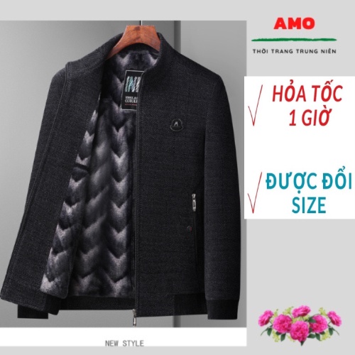 Áo khoác dạ cho bố, áo khoác nam trung niên, áo cho người già, áo M chuông ông