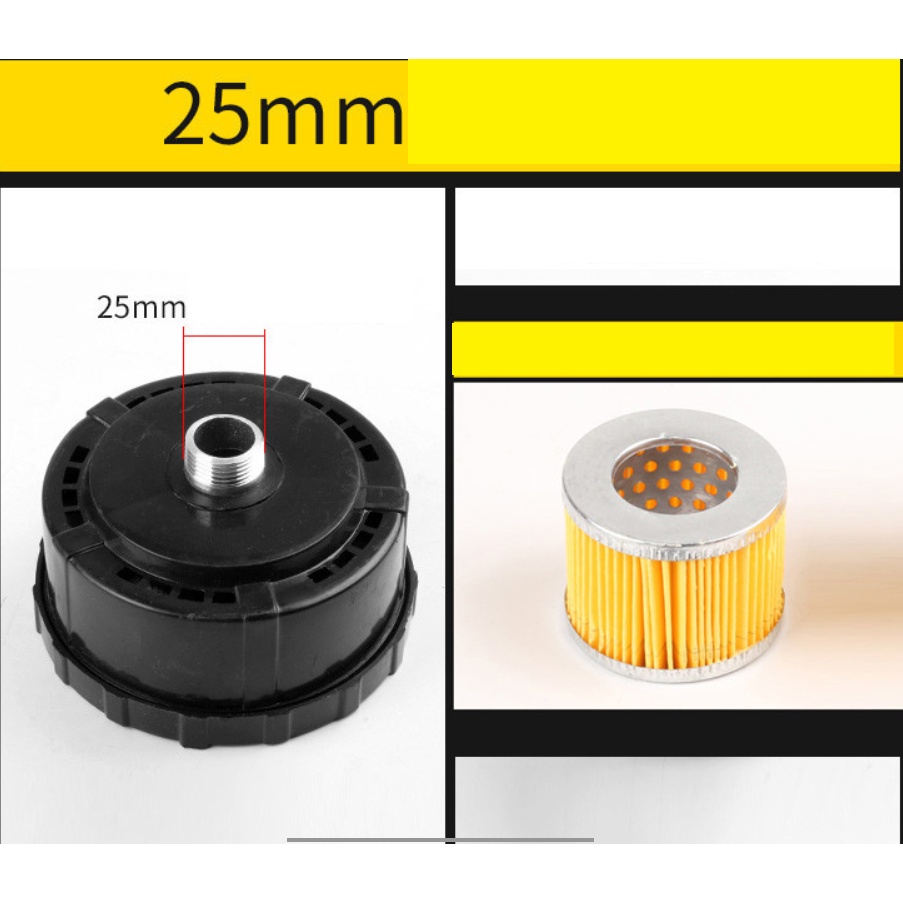 Bô e máy hơi, bộ giảm âm, lọc gió máy nén khí ren 25mm, 32mm