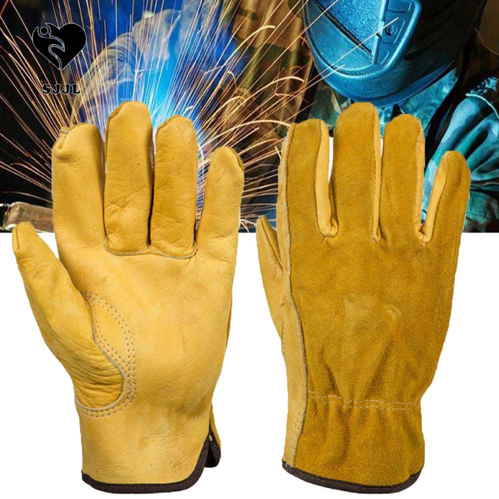 Găng tay da bò SJJL chống nóng bảo vệ tay khi Hàn Quốc