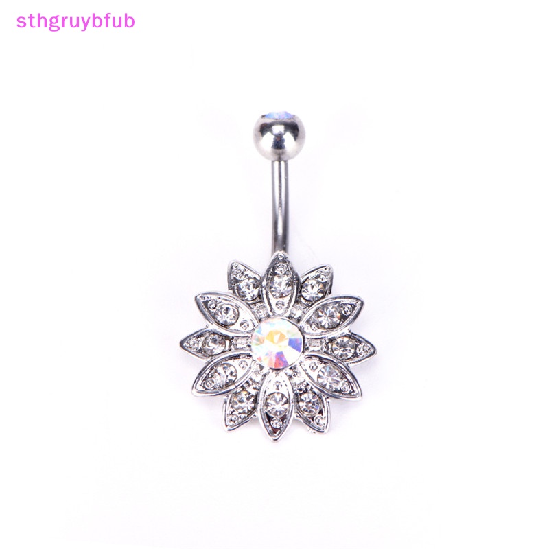 Khuyên Rốn Hình Hoa Đính Đá Pha Lê