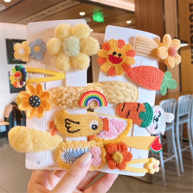 Set 8 Kẹp Tóc Hoạt Hình Dễ Thương Cho Bé Gái