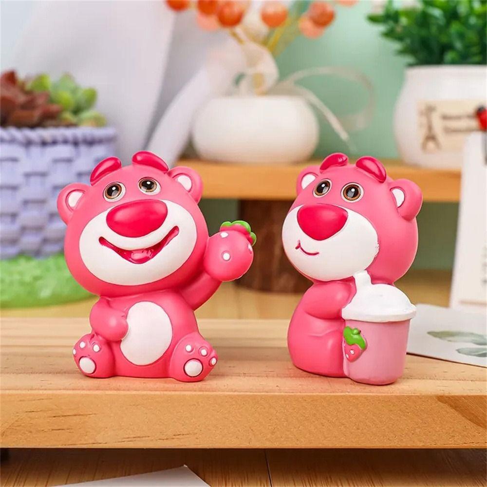 Daiga Mô Hình Gấu Dâu Tây Bằng Nhựa resin Dễ Thương Để Bàn Trang Trí