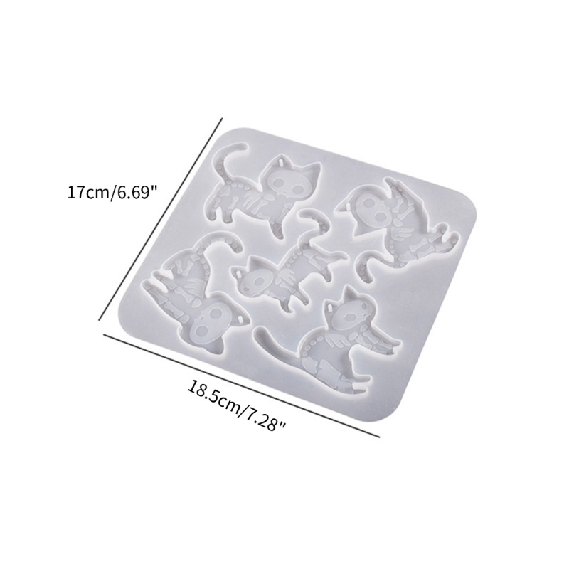 Weizz Khuôn Silicon Làm Móc Khóa Hình Mèo halloween