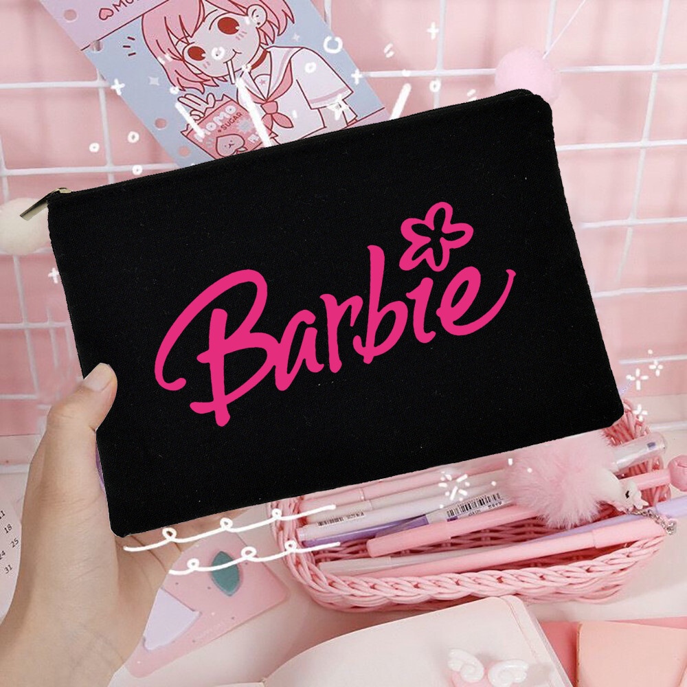 Túi Đựng Đồ Trang Điểm Làm Đẹp In Họa Tiết Búp Bê barbie Đáng Yêu Cho Bé Gái