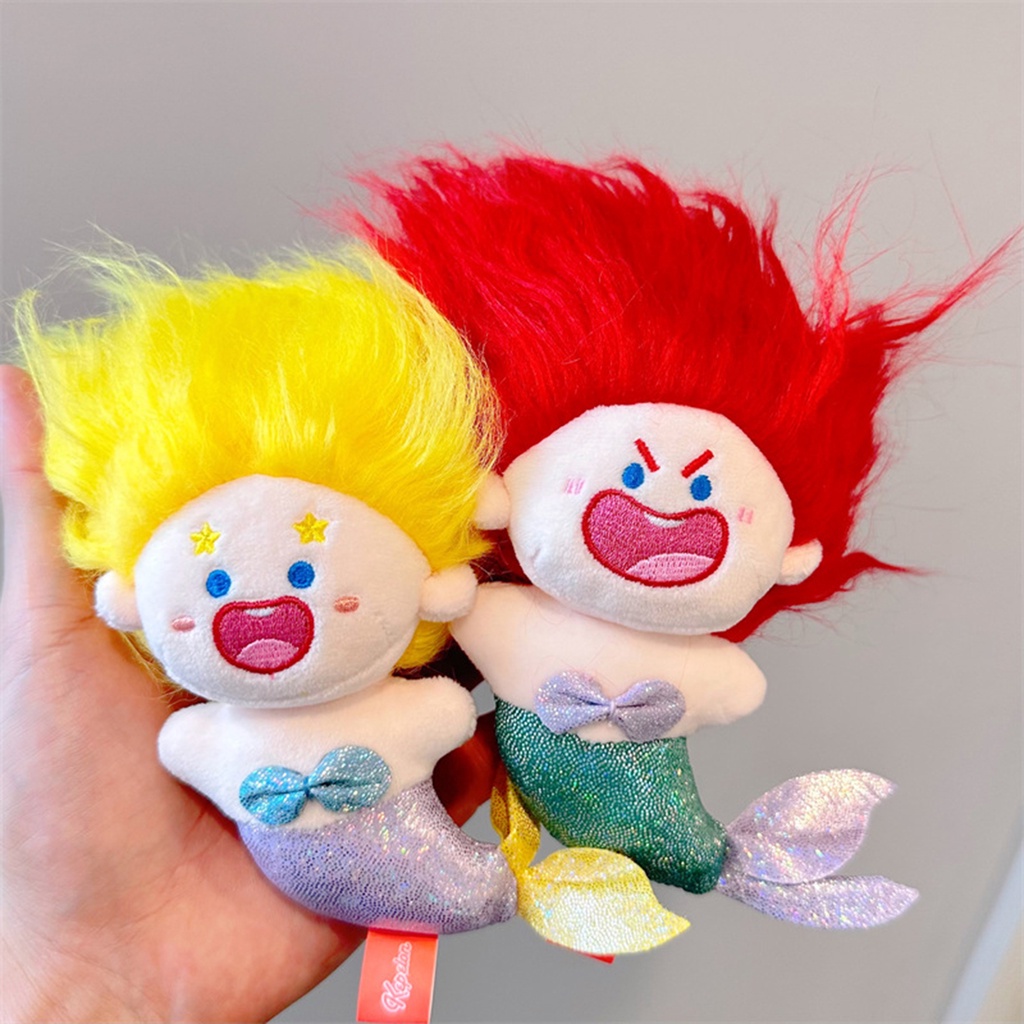 Mới Xinh đẹp Nàng tiên cá Búp bê Hài hước Dễ thương DIY Kiểu tóc 14cm Bông Đã điền Búp bê phim hoạt hình Toy Quà sinh nhật