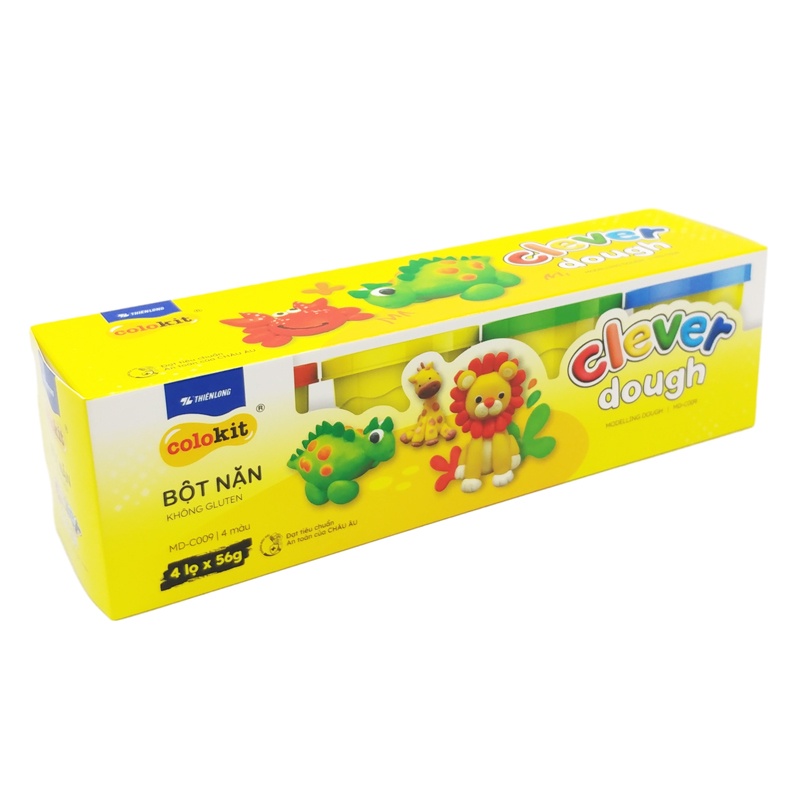 Hộp 4 Màu Bột Nặn Clever Dough 56g  - Colokit MD-C009