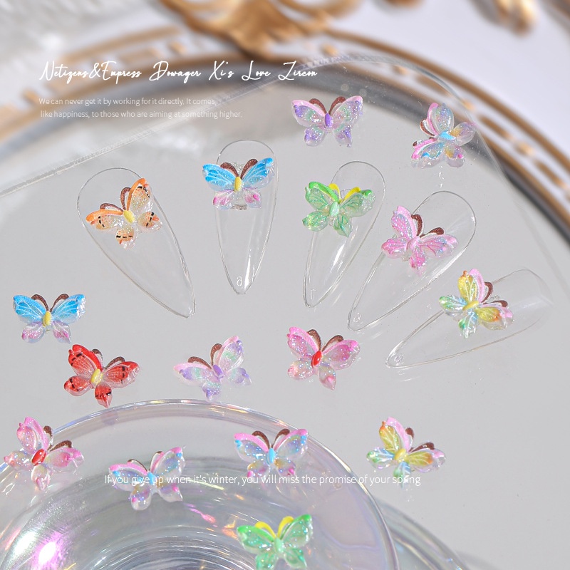 Phụ Kiện Trang Trí Móng Tay Hình Bướm 3d Độc Đáo