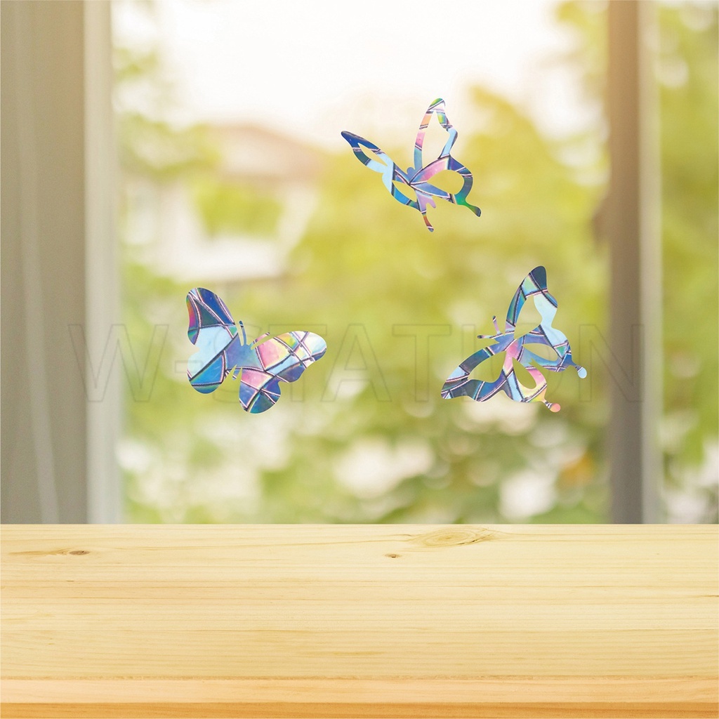 Miếng Dán Cửa Kính Hình Bướm Cầu Vồng Bằng PVC Trang Trí Phông Nền Chụp Ảnh/Trang Trí Nhà Cửa/Tiệc Tùng & Lễ Hội