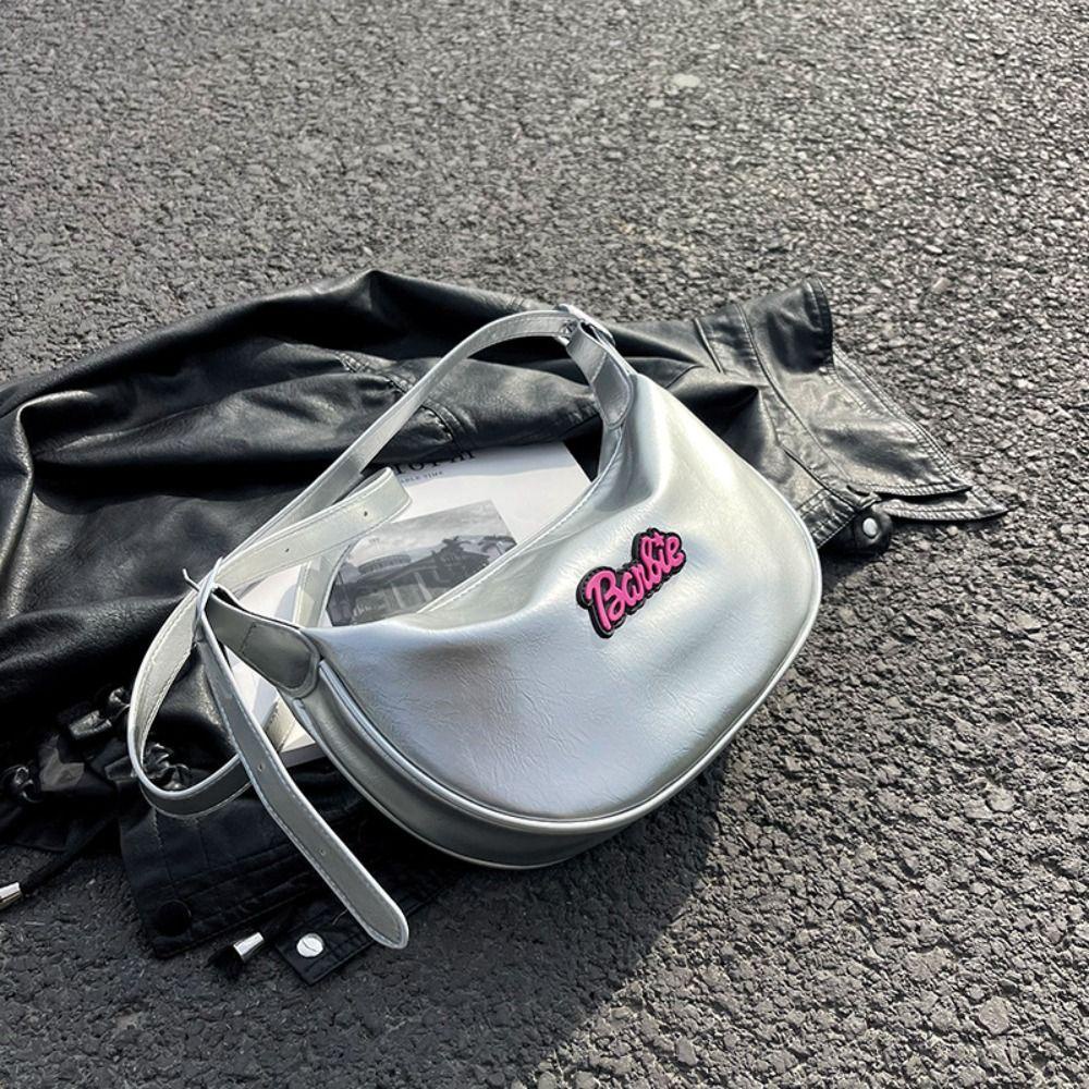 Healmeyou barbie letter crossbody bag, y2k có thể điều chỉnh dây đeo vai, túi đeo vai đơn giản túi xách di động cô gái