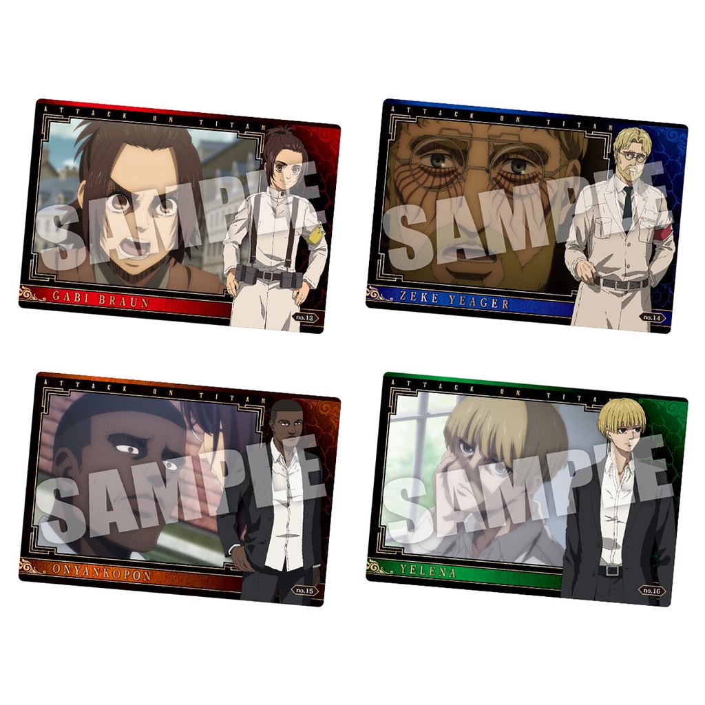 Pack thẻ nhân phẩm bánh xốp Attack On Titan The Final season chính hãng - AOT wafer card