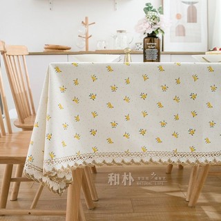 Khăn trải bàn vải cotton ren hoa tươi mới có thể tùy chỉnh