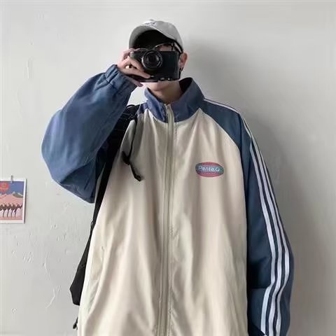 Áo Khoác Bóng Chày Form Rộng Phối Màu Tương Phản Thời Trang Hàn Quốc Cho Nam