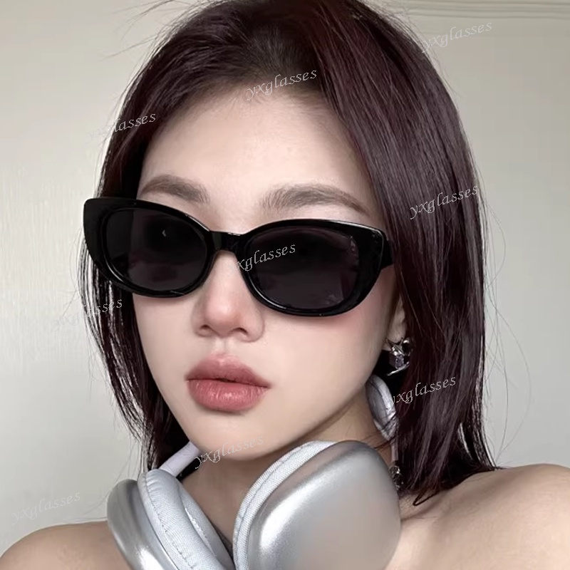 Kính Mát Hình Chữ Nhật Nhỏ Màu Nâu Và Đen Chống Tia UV Phong Cách Hàn Quốc Thời Trang Cho Nam Nữ