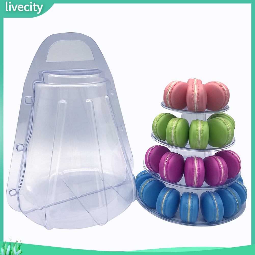 Lễ hội 4 tầng trưng bày tiệc sinh nhật đám cưới bánh macaron đế tháp cupcake