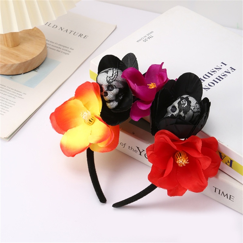 Halloween Skull Head Headband Headband Hair Hoop Headband Flower Decorative