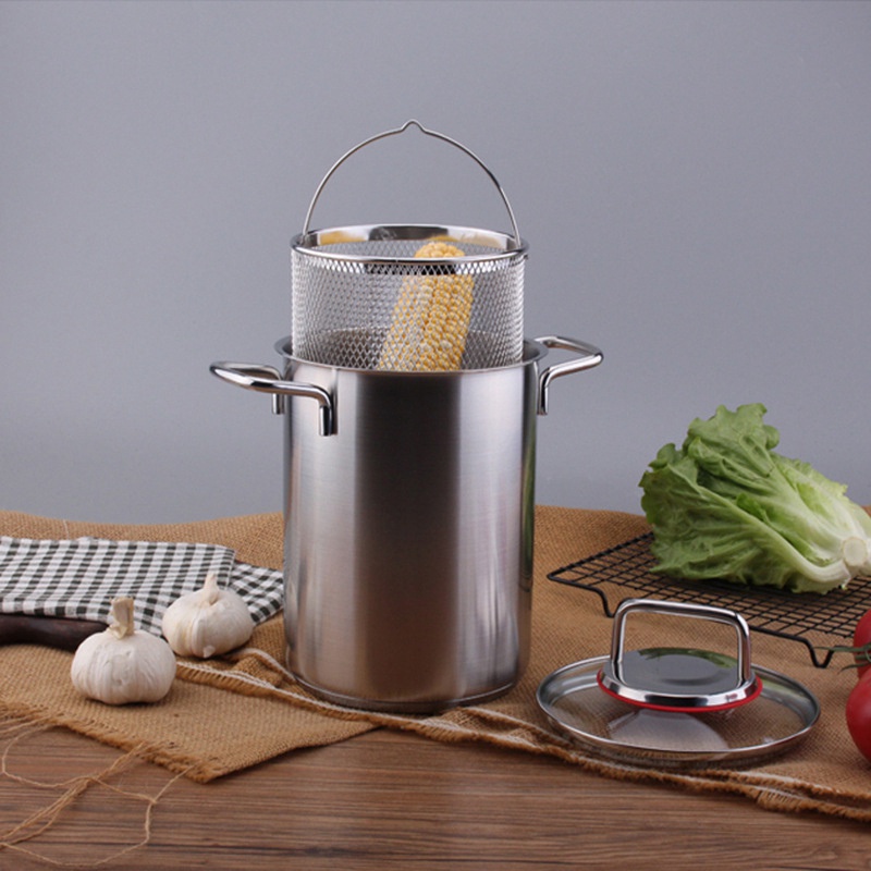 Nồi măng tây bằng thép nồi súp gia đình với giỏ măng tây pasta nấu ăn bộ lọc