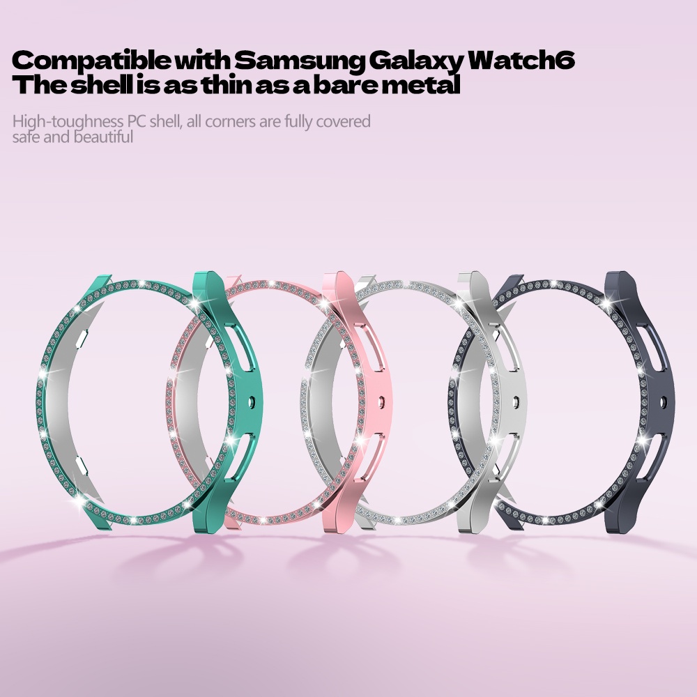 Ốp Bảo Vệ Bằng PC Màu Đen / Bạc Dành Cho Đồng Hồ Samsung Galaxy watch 6 40mm 44mm