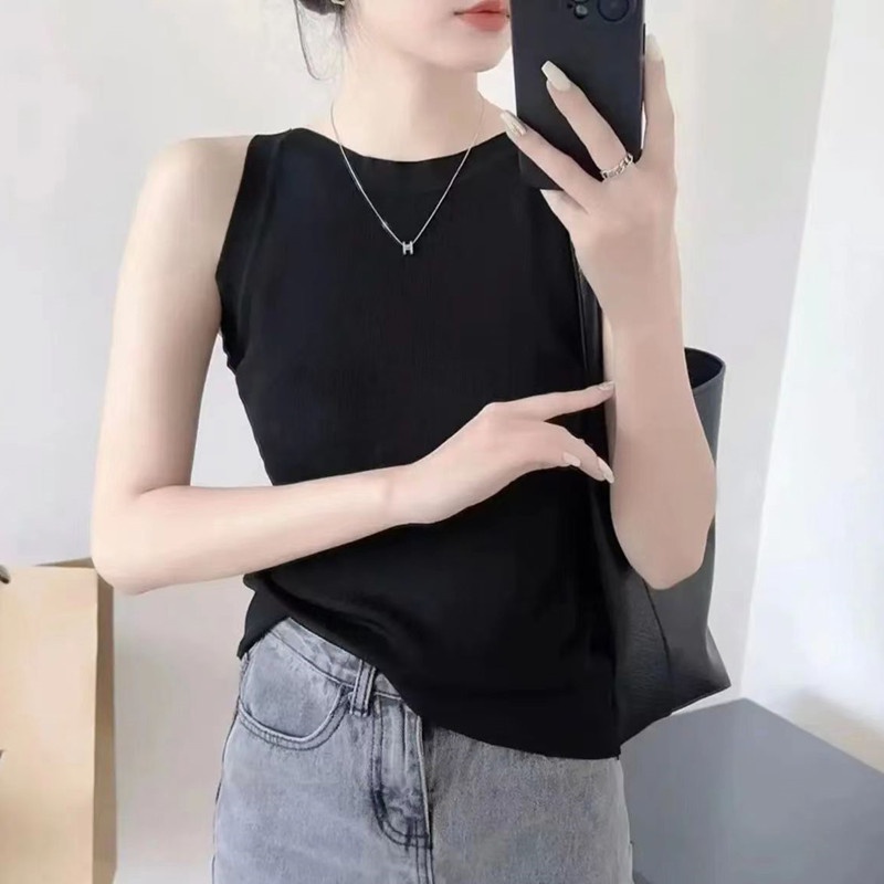 Áo Dệt Kim Nữ Sát Nách Kẻ Sọc Ngang Phong Cách Mới