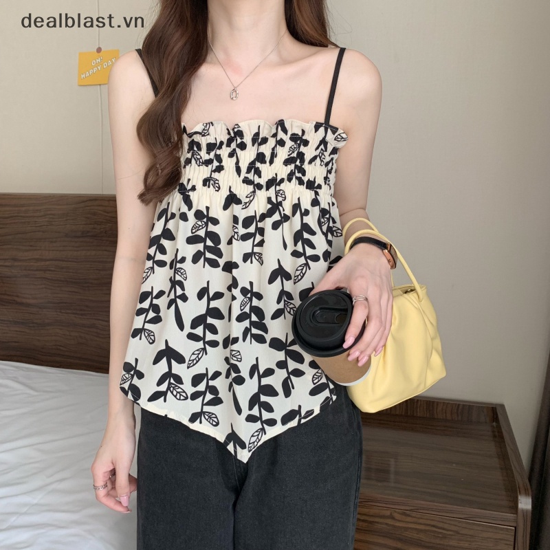 Áo Dây Nữ Cộc Tay In Hoa Thời Trang Gợi Cảm