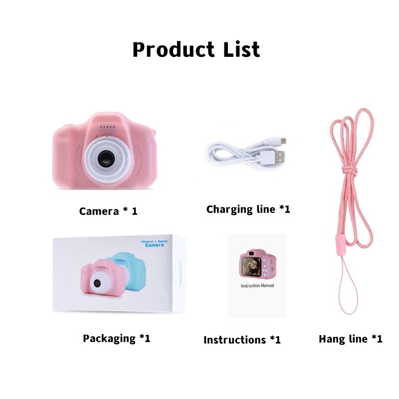 Máy Ảnh Đồ Chơi HD 1080P Chống Nước In Họa Tiết Hoạt Hình Dễ Thương Dùng Làm Quà Tặng Cho Bé