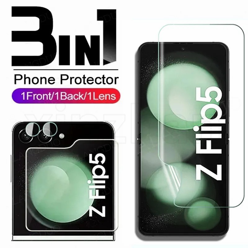 Miếng Dán Màn Hình Hydrogel Bằng TPU Mềm Trong Suốt Chống Trầy Chống Dấu Vân Tay Cho Samsung Galaxy Z Flip 5